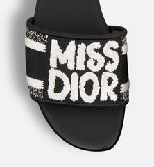 MISS DIOR DWAY SLIDES - BLACK