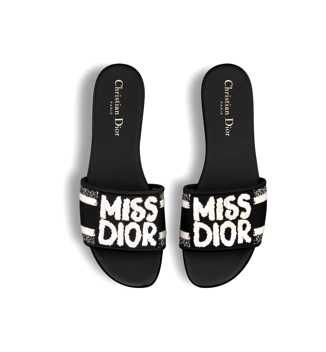 MISS DIOR DWAY SLIDES - BLACK