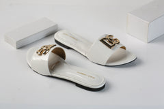 DOLCE & GABBANA SLIDE SANDALS - WHITE