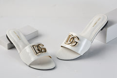 DOLCE & GABBANA SLIDE SANDALS - WHITE