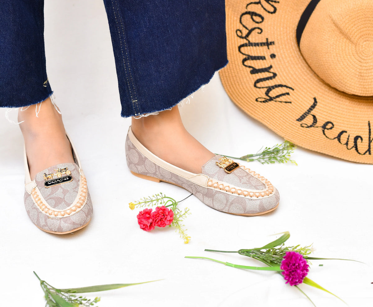 COACH LOAFERS FOR WOMENS - BEIGE