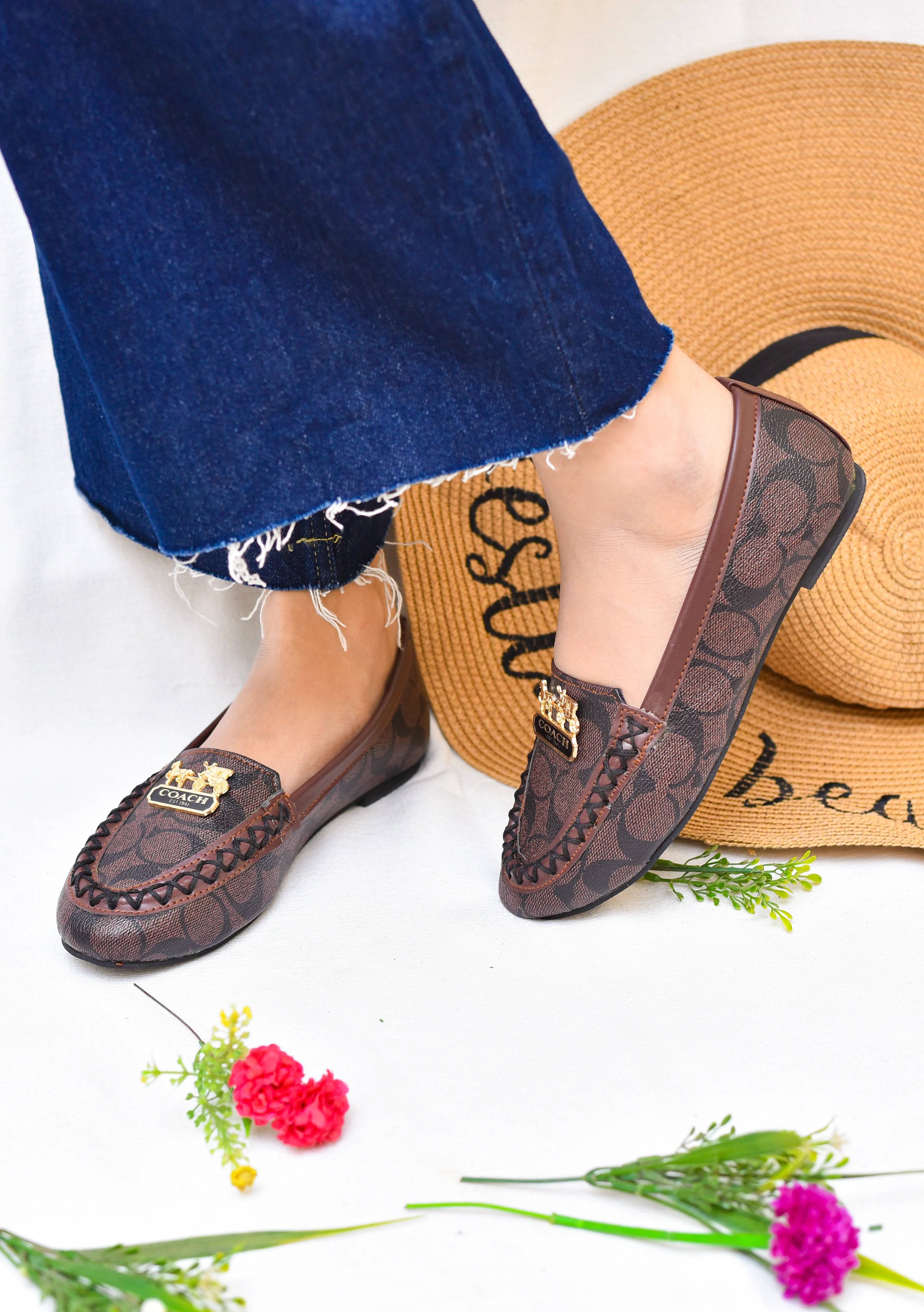 COACH LOAFERS FOR WOMENS - BROWN