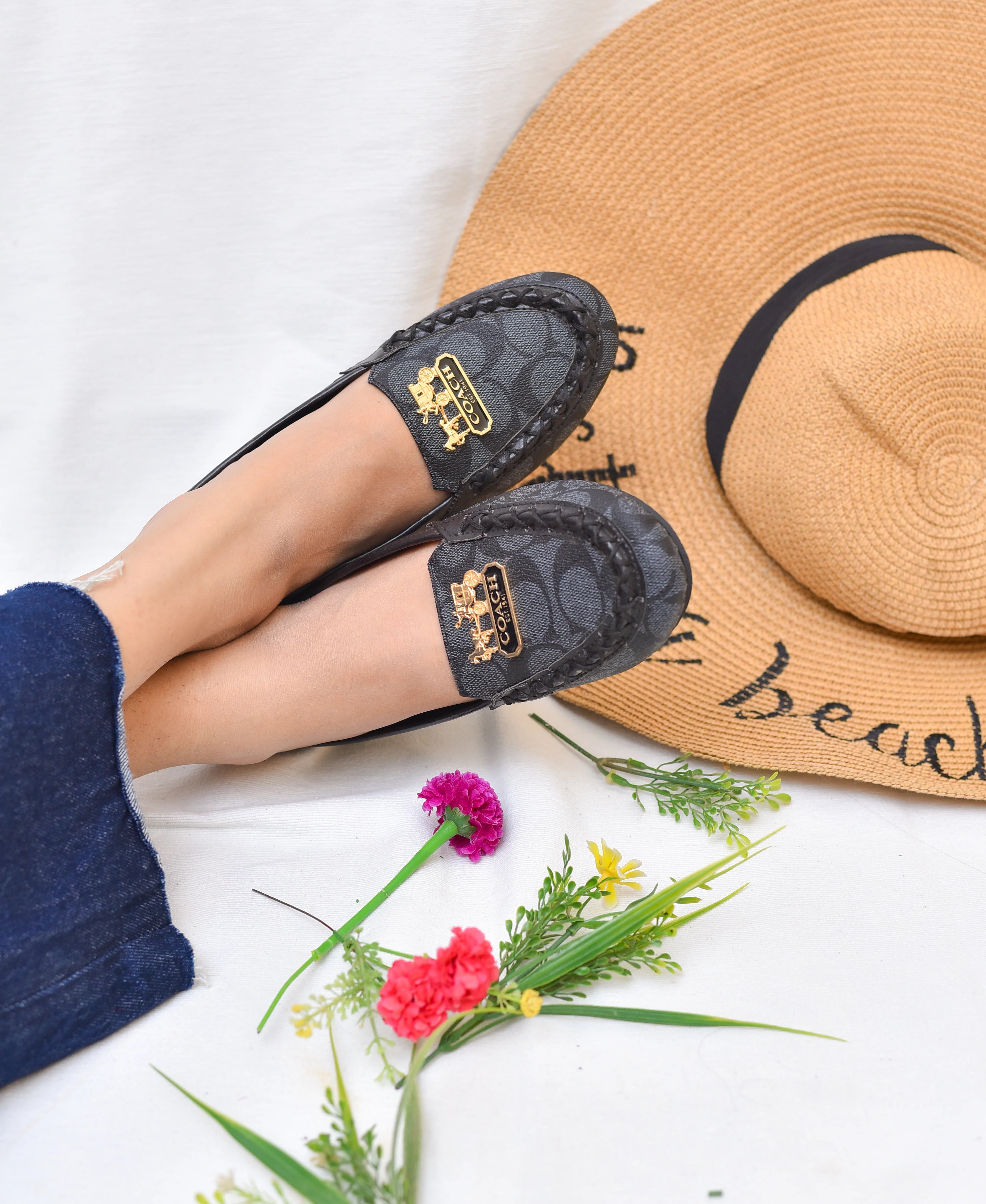 COACH LOAFERS FOR WOMENS - BLACK