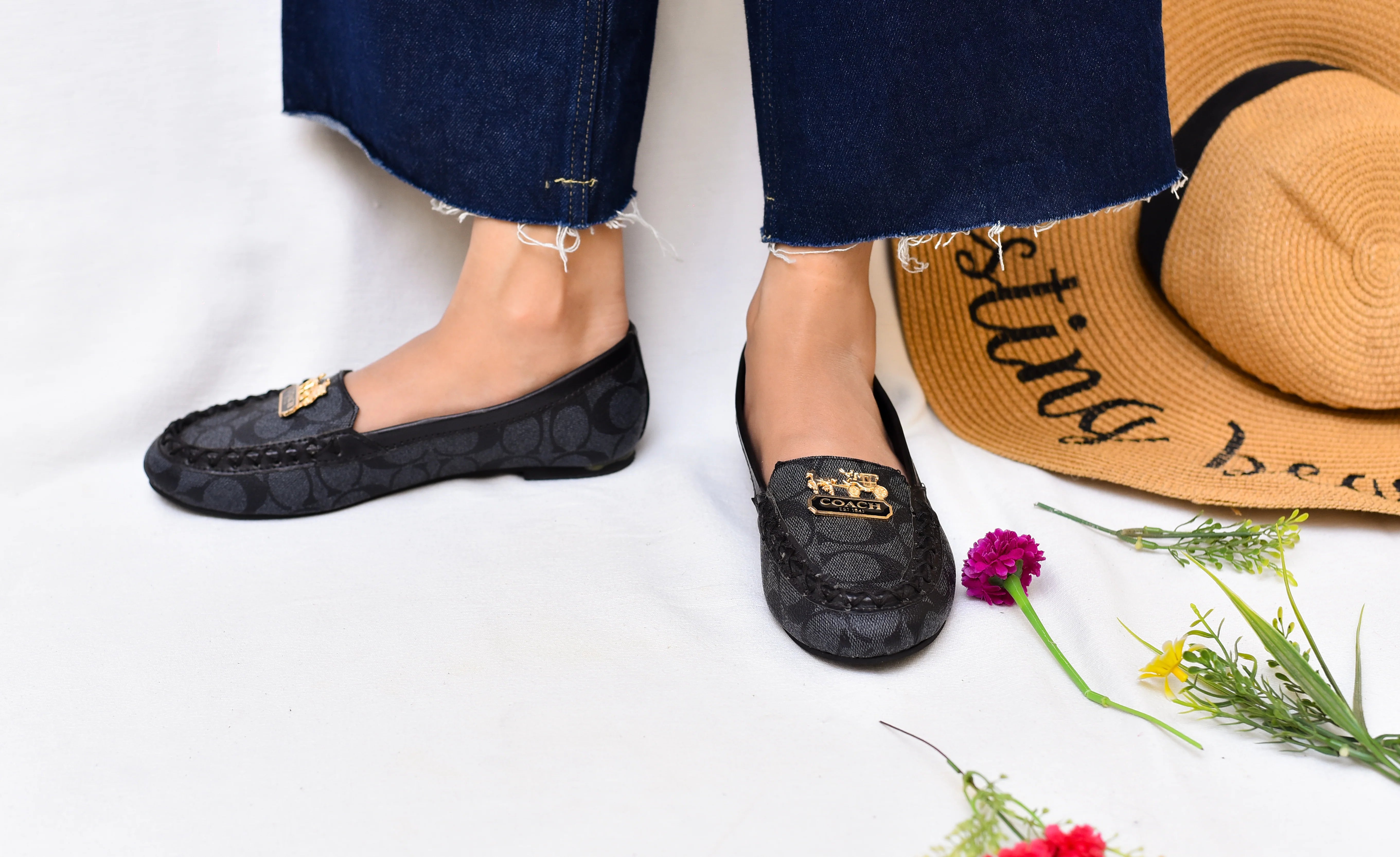 COACH LOAFERS FOR WOMENS - BLACK