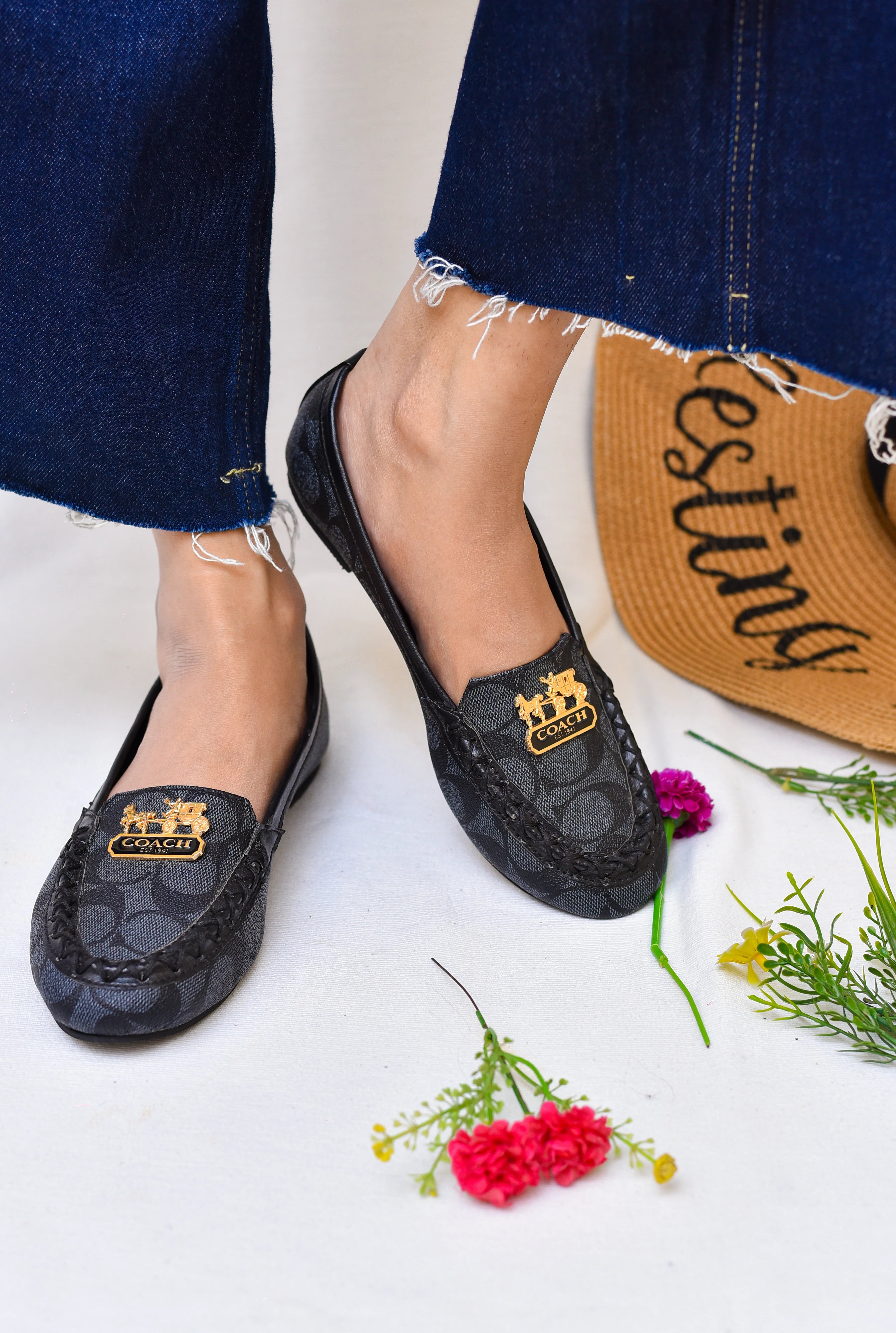 COACH LOAFERS FOR WOMENS - BLACK