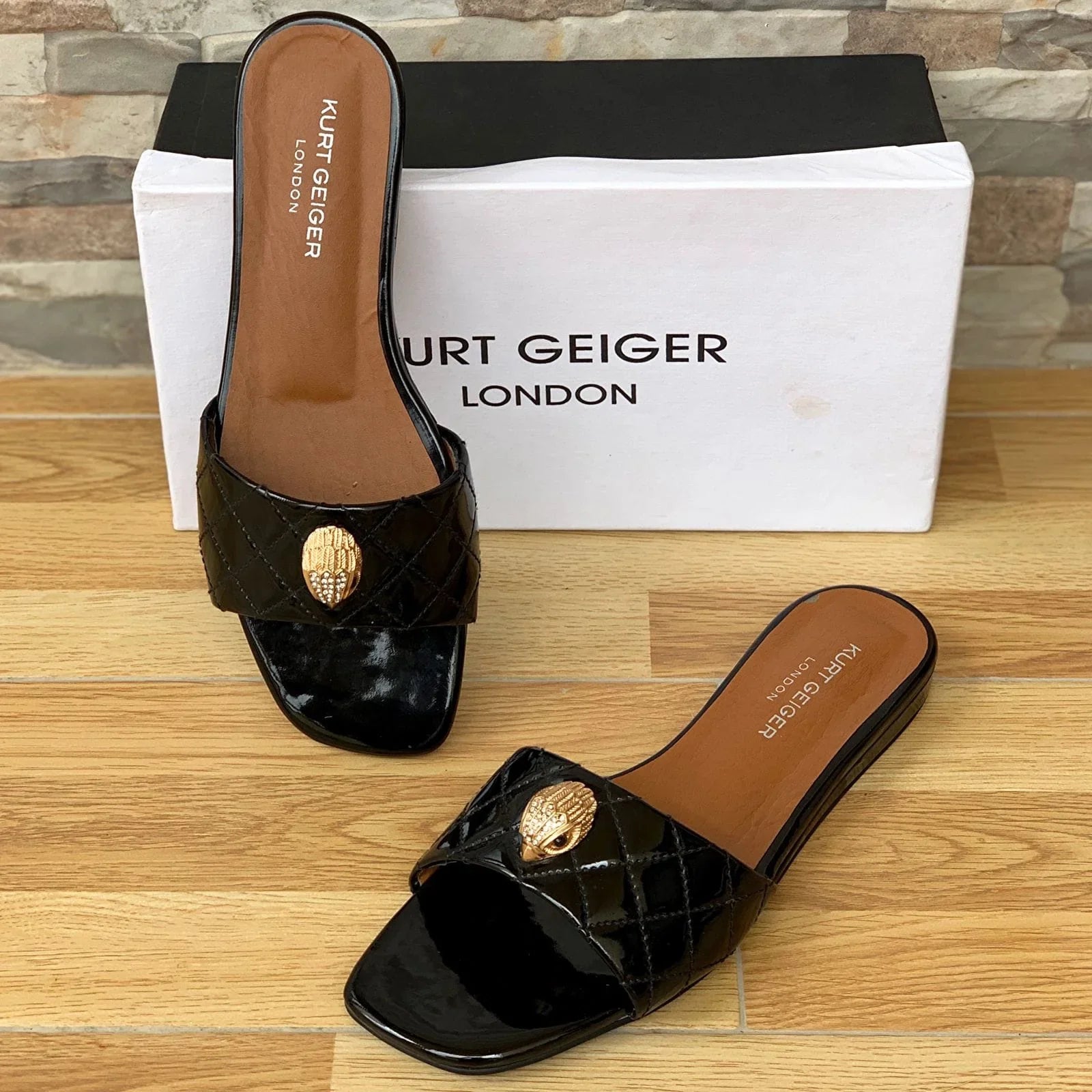 KURT GEIGER CASUAL SLIDES - BLACK