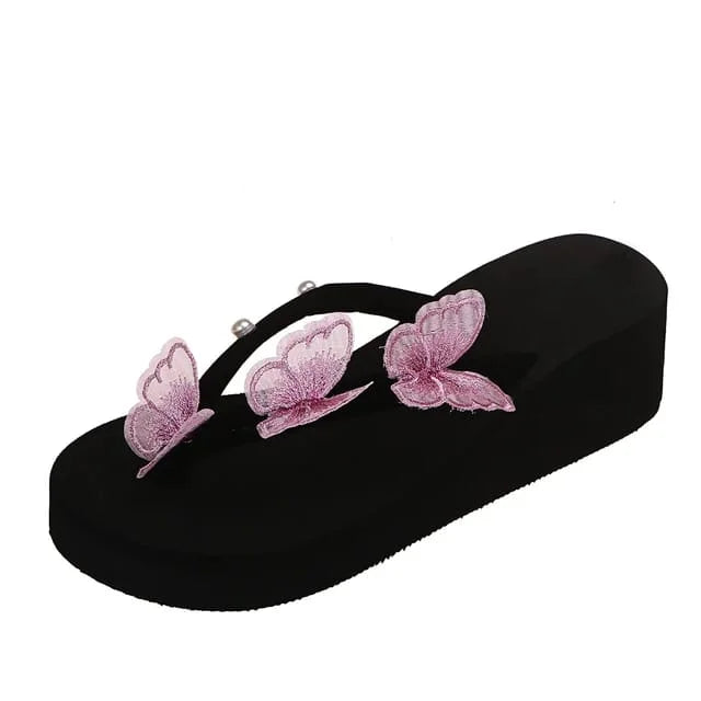 BUTTERFLY FLIP FLOPS - WEDGES