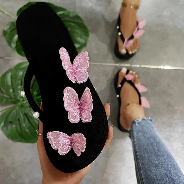 BUTTERFLY FLIP FLOPS - WEDGES