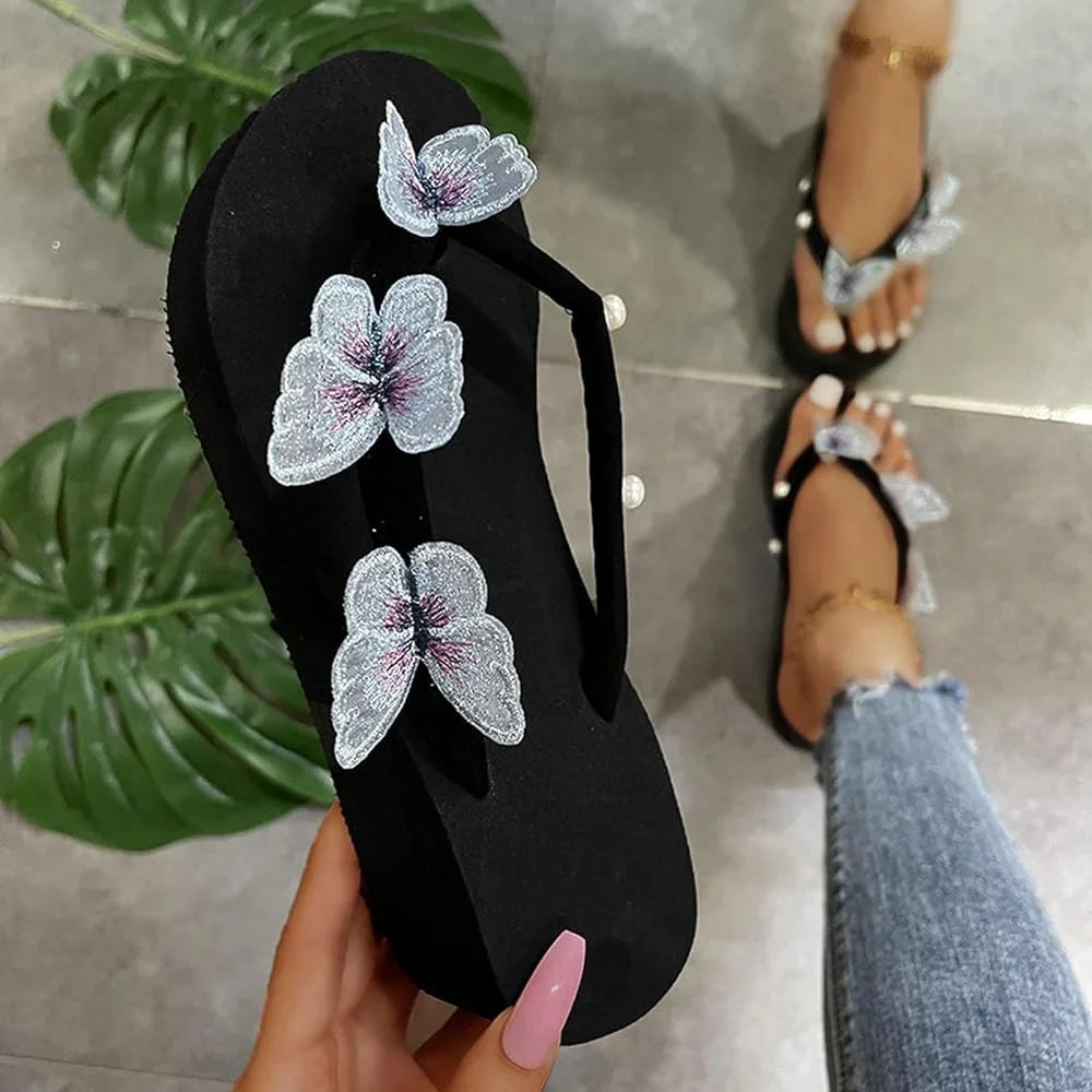 BUTTERFLY FLIP FLOPS - WEDGES