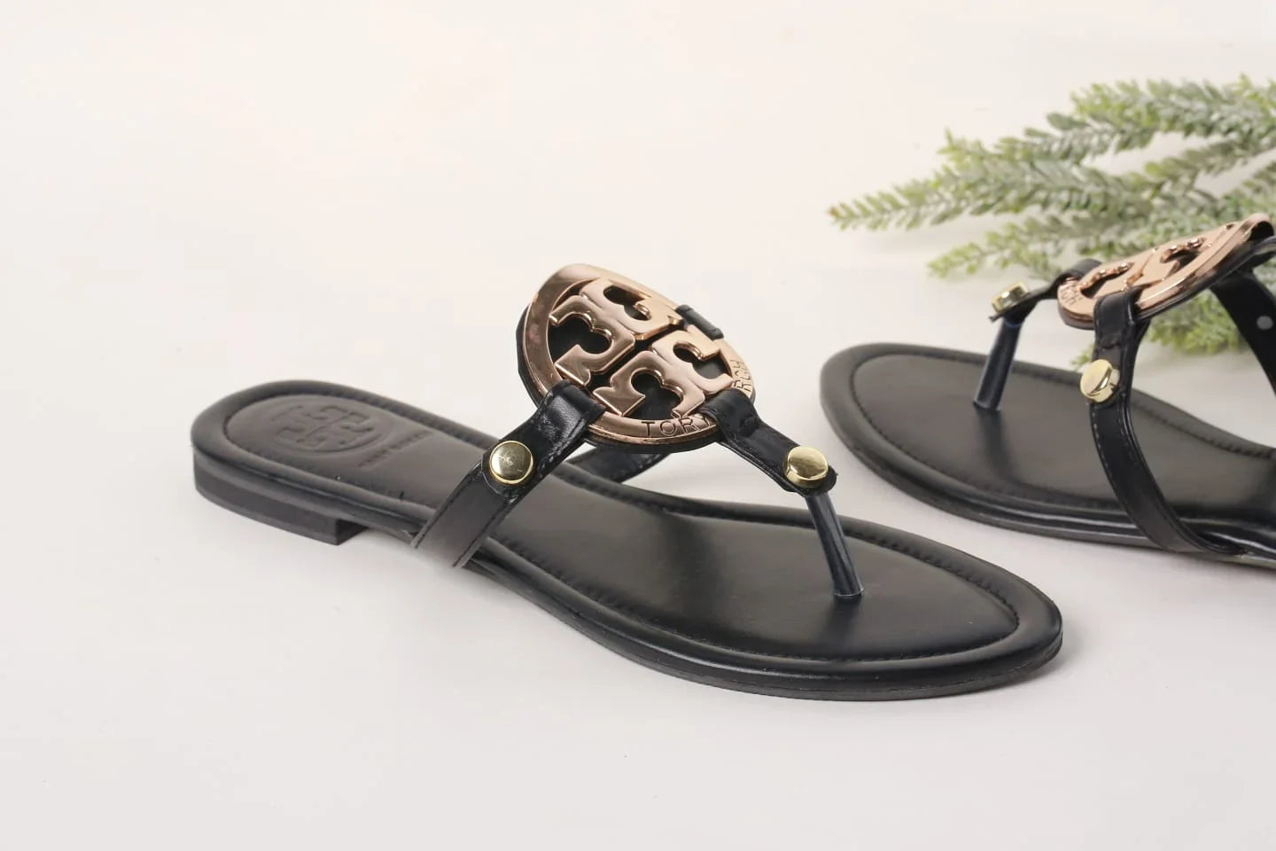 TB MILLER LOGO SANDALS - BLACK