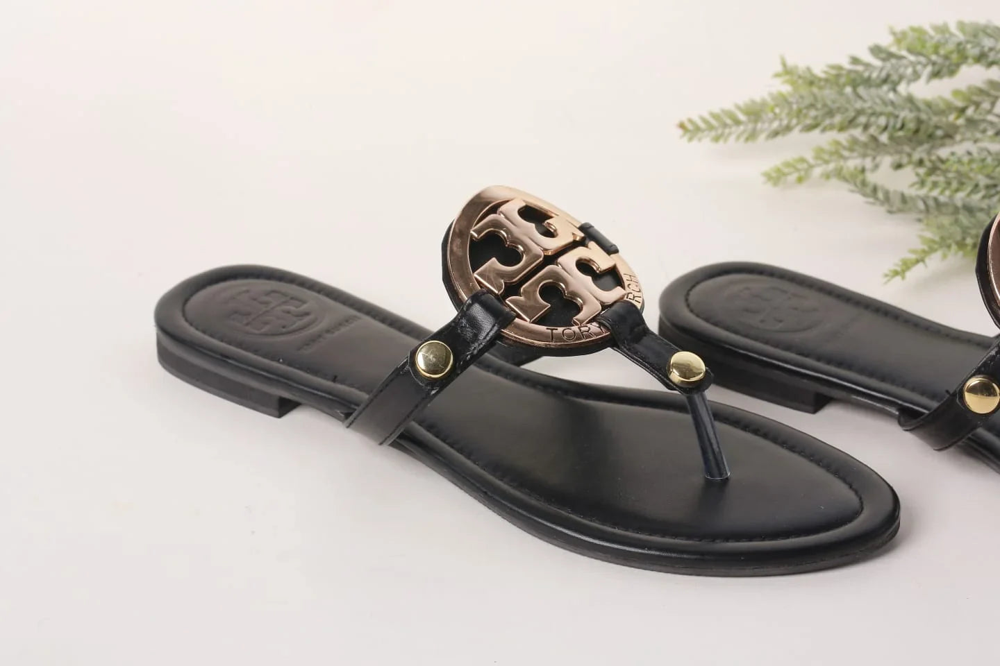 TB MILLER LOGO SANDALS - BLACK