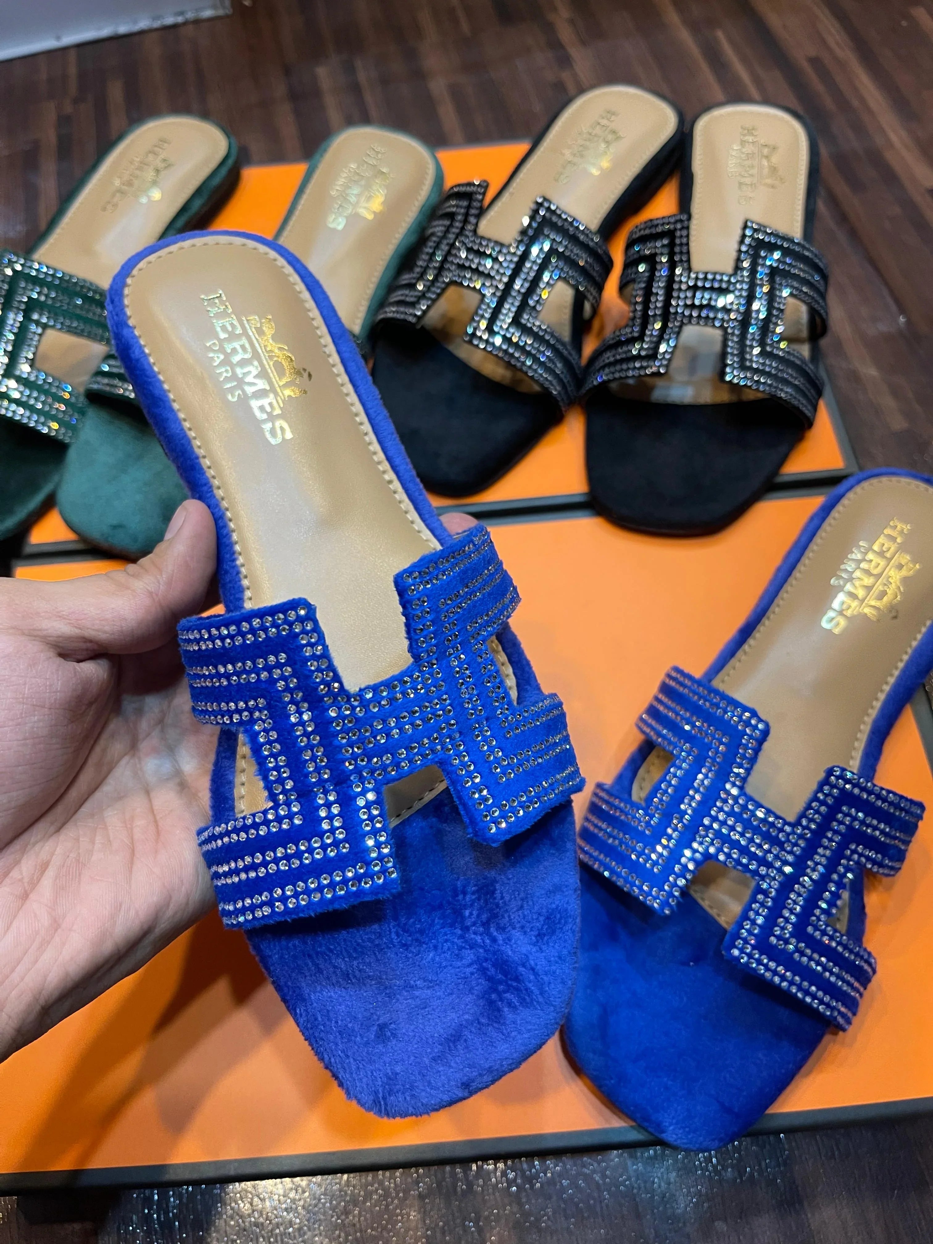 HERMES ORAN SANDAL - BLUE