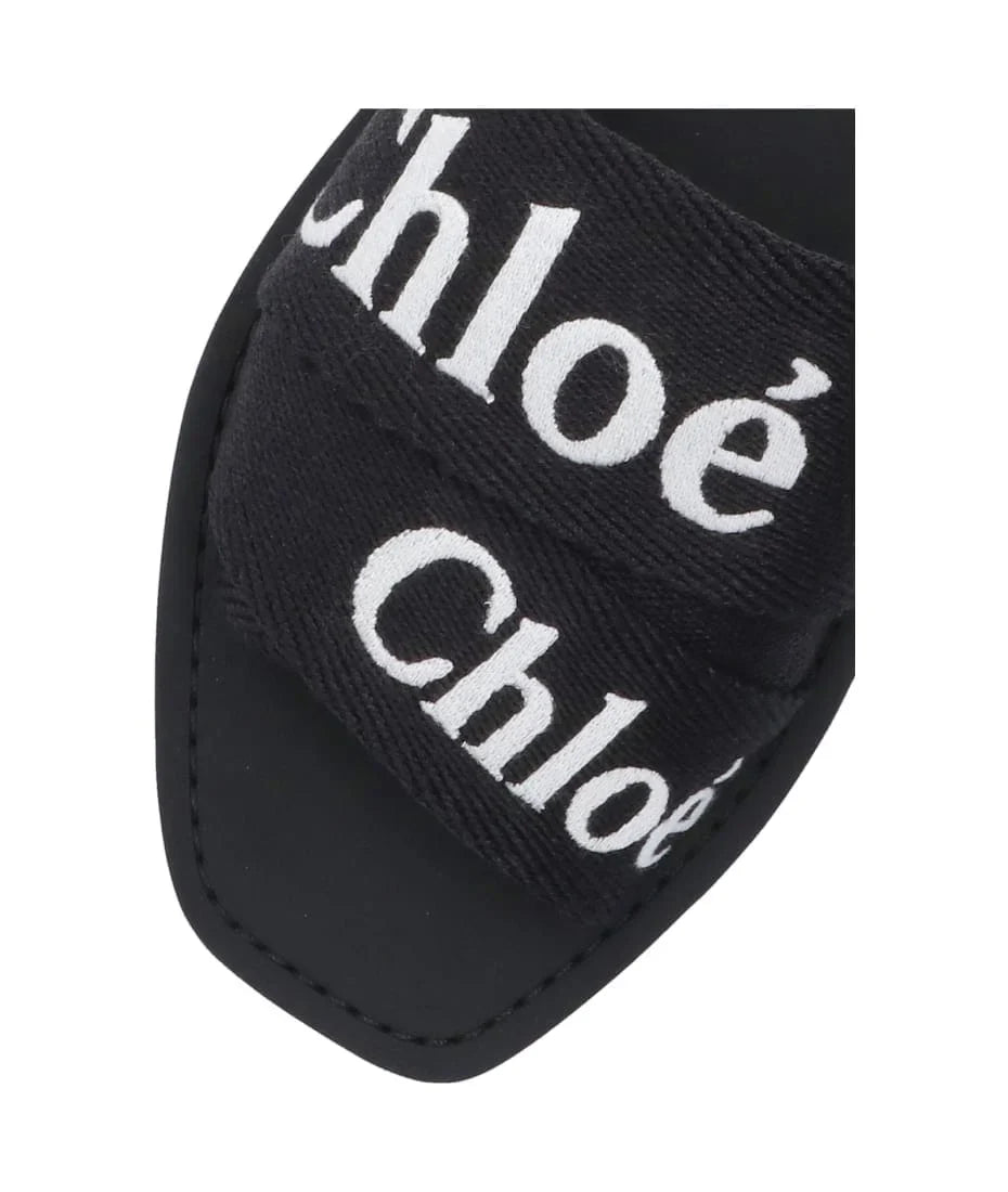 CHLOE WOODY FLAT MULE - BLACK (FULL)