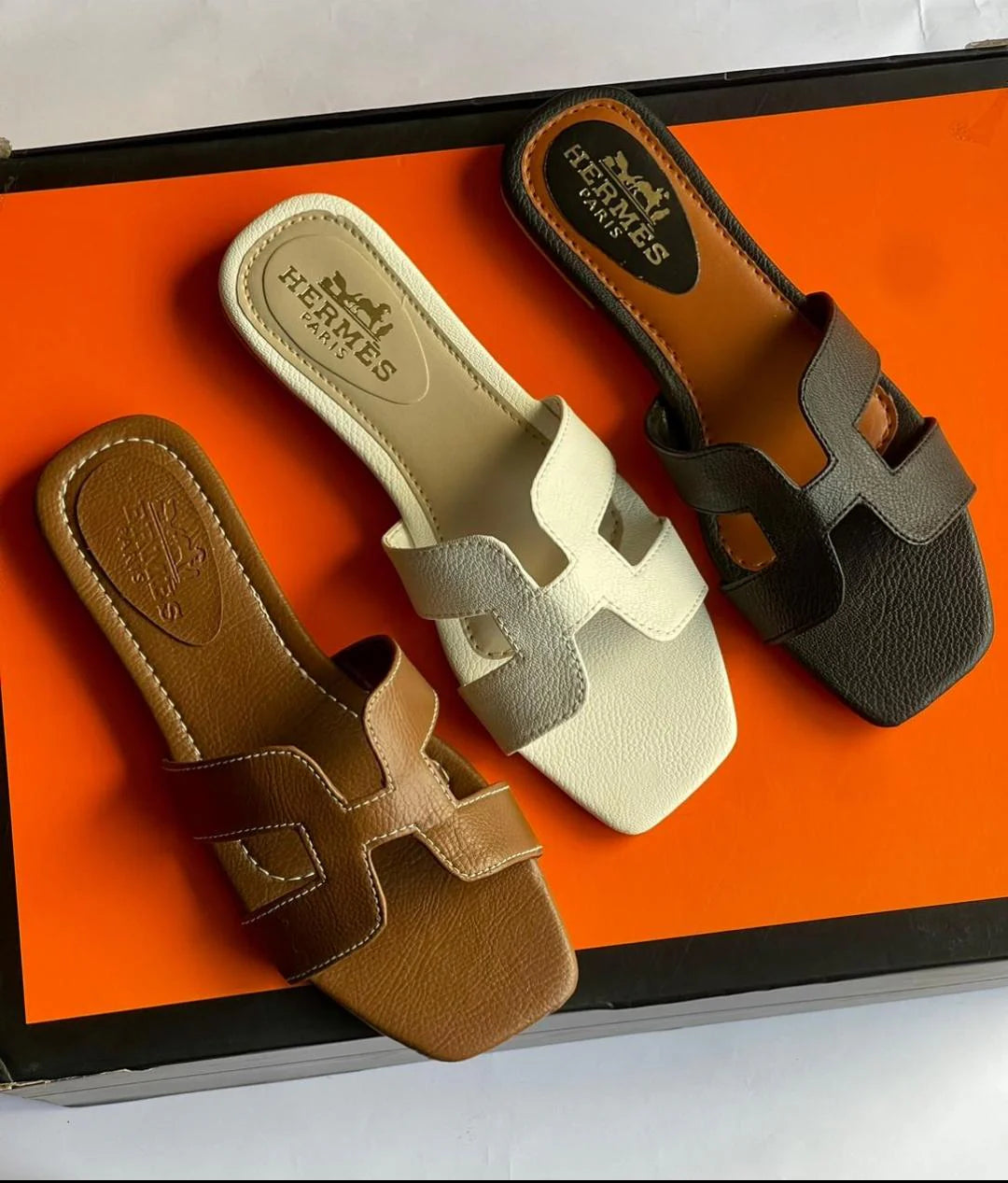 HERMES PARIS SANDALS - BROWN