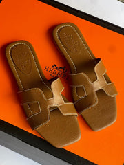 HERMES PARIS SANDALS - BROWN