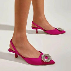 EMBELLISHED KITTEN HEELS - PINK