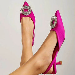 EMBELLISHED KITTEN HEELS - PINK