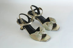 ZARA BOW FANCY SANDALS - GOLDEN