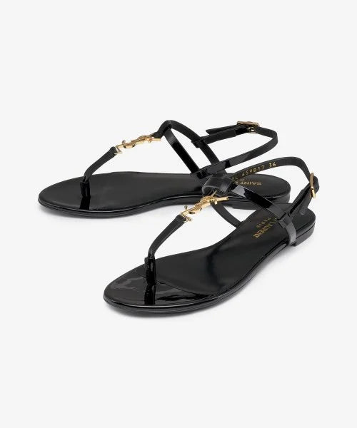 CASSANDRA SANDALS IN PATENT LEATHER - BLACK