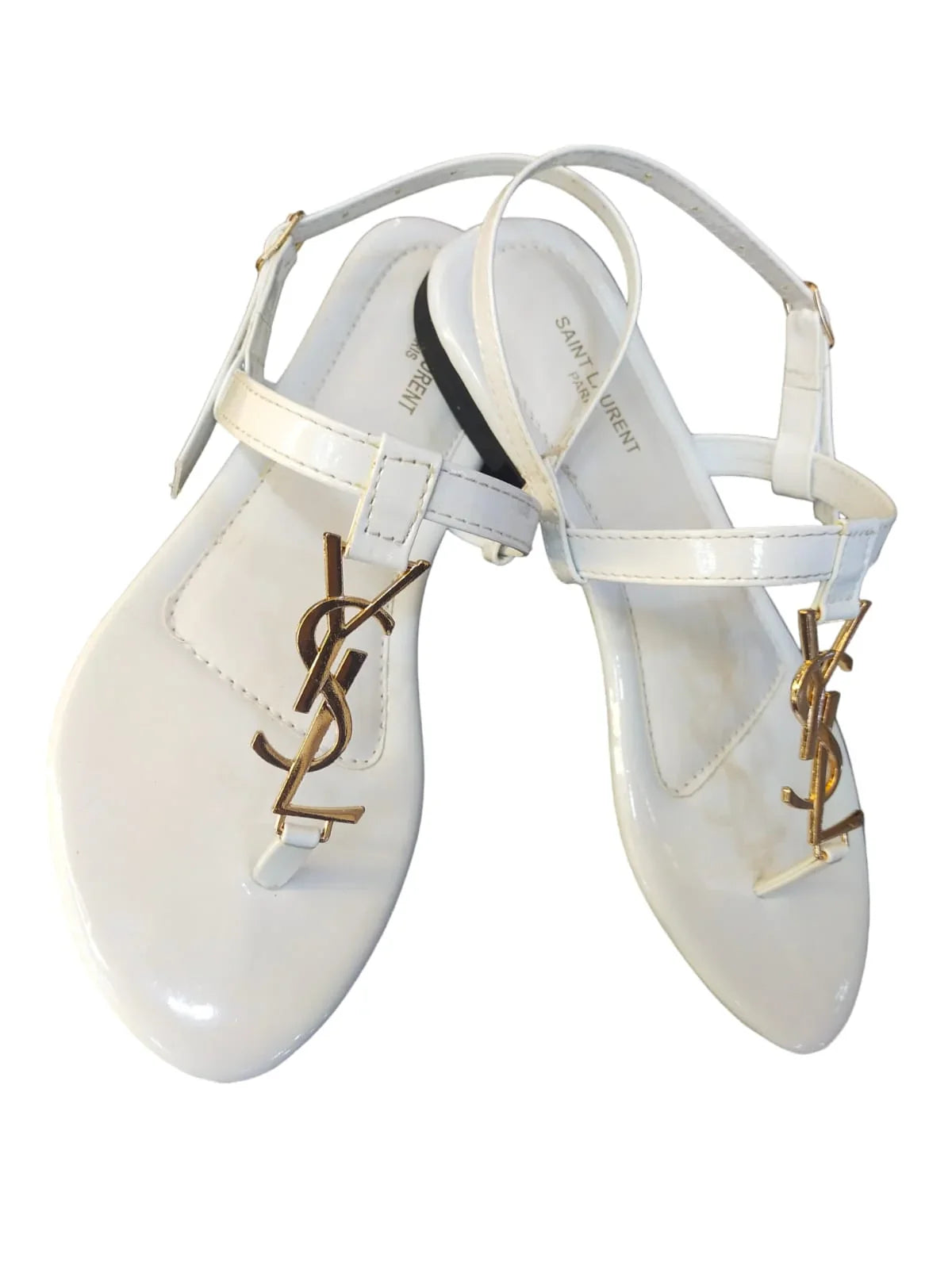 CASSANDRA SANDALS IN PATENT LEATHER - WHITE