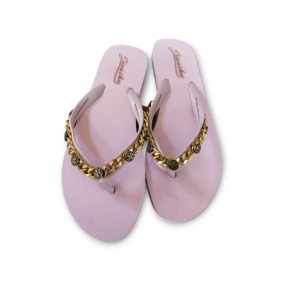 CHAIN EMBELLISHED FLIP FLOPS