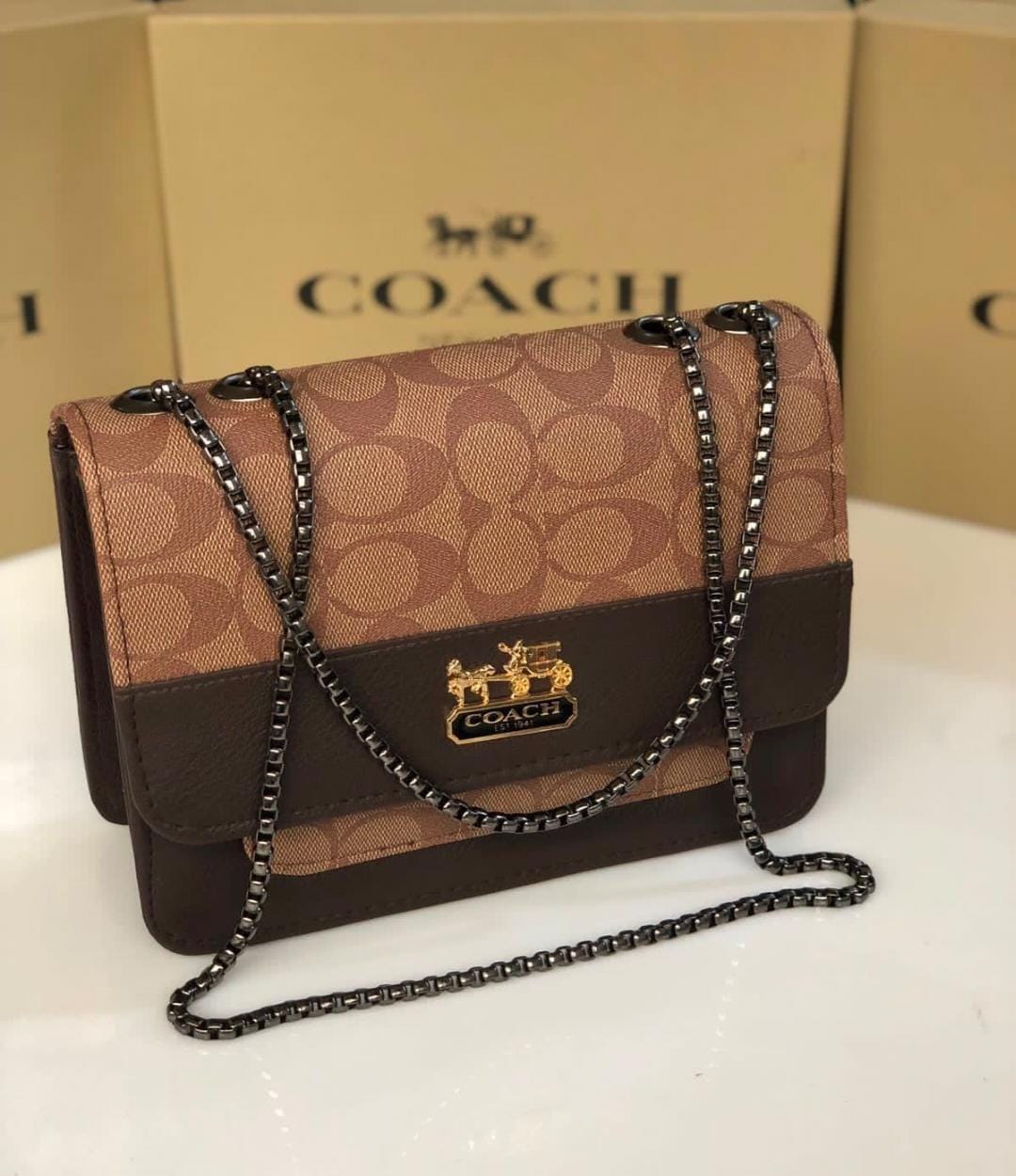 Coach Crossbody Bag-coffee